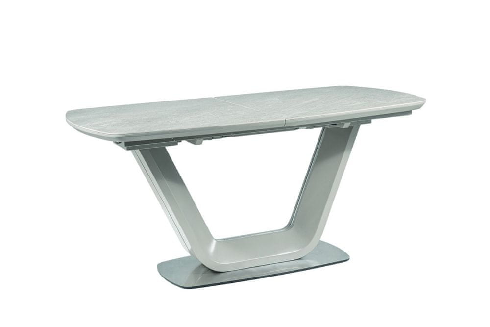 Veneti Rozkladací jedálenský stôl MARVIN - 160x90, šedý mramor / šedý